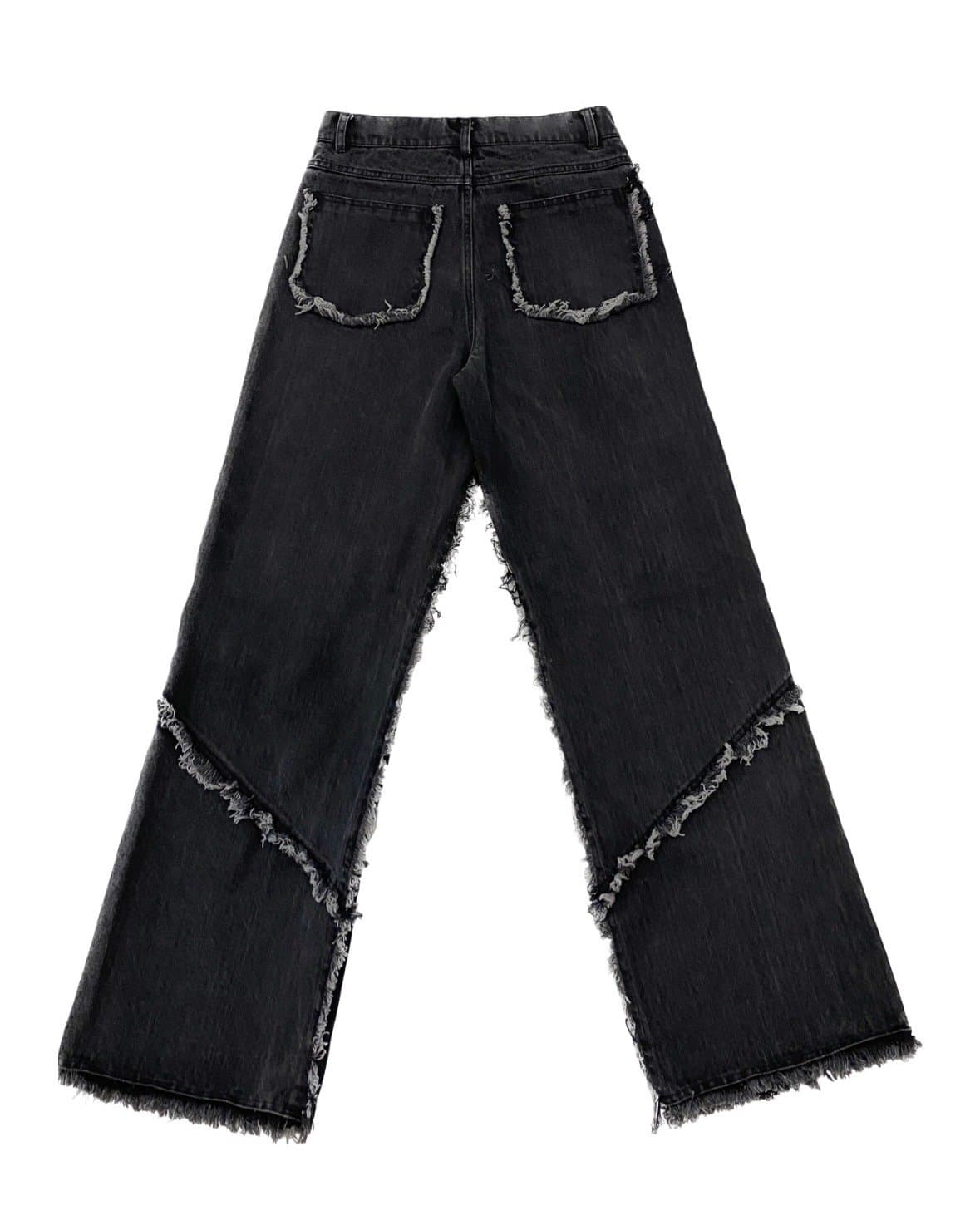 Deconstructed Washed jeans deconstructed denim jeans alternate product view made in Ukraine