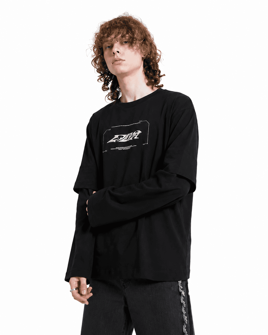 EDM Module Longsleeve Black Black color modular longsleeve fit product photo made in Ukraine